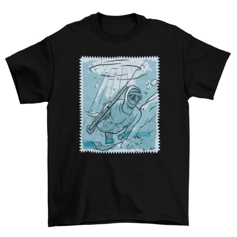 Man fishing underwater t-shirt