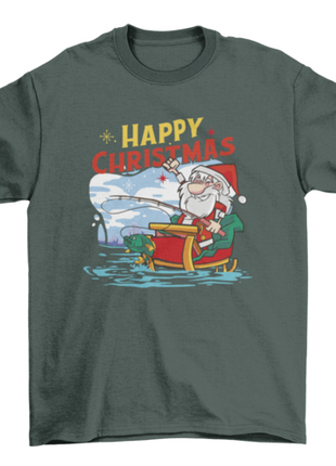 Fishing Santa Christmas t-shirt