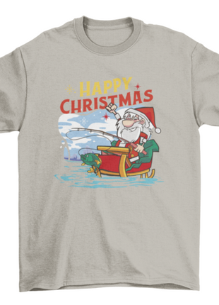 Fishing Santa Christmas t-shirt