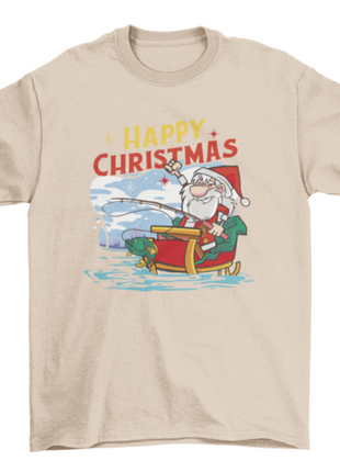 Fishing Santa Christmas t-shirt