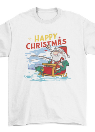 Fishing Santa Christmas t-shirt