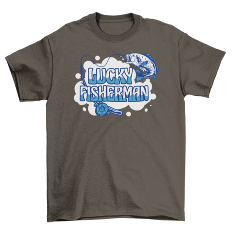 Fishing rod and fish quote t-shirt