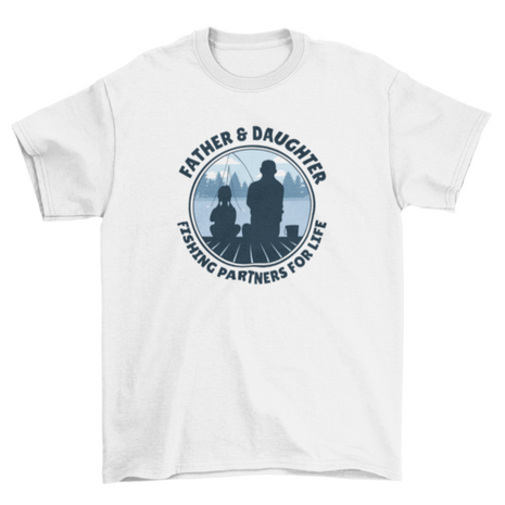 Family badge w/ quote "Father & daughter fishing partners for life"