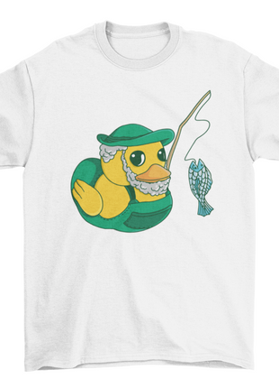 Fishing rubber duck cartoon t-shirt