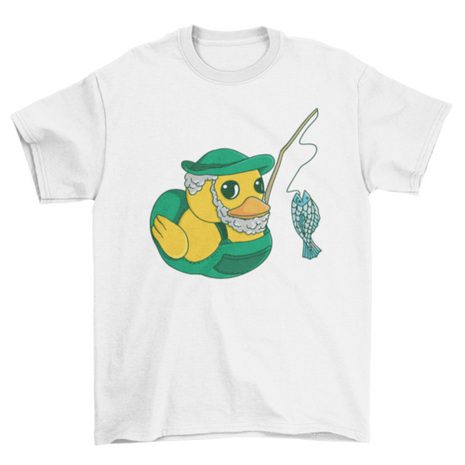 Fishing rubber duck cartoon t-shirt