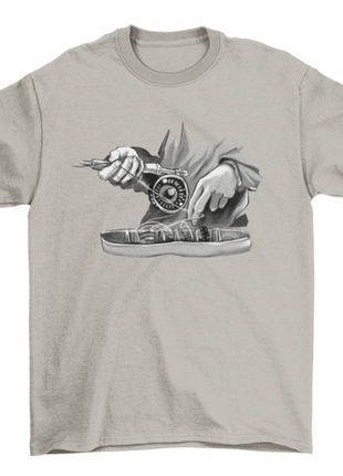 Amazing Hobby Fish Fishing rod hands monochromatic t-shirt