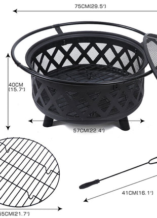 Outdoor Fire Pit BBQ Portable Camping Fireplace Heater Patio Garden