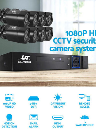 UL-tech CCTV Camera Home Security System 8CH DVR 1080P 1TB Hard Drive