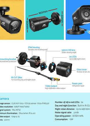 UL-tech CCTV Camera Home Security System 8CH DVR 1080P 1TB Hard Drive