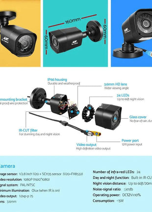 UL-tech Home CCTV Security System Camera 4CH DVR 1080P 1500TVL 1TB