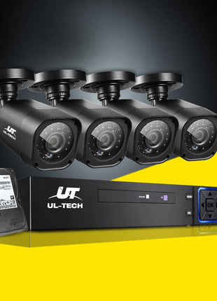 UL-tech Home CCTV Security System Camera 4CH DVR 1080P 1500TVL 1TB