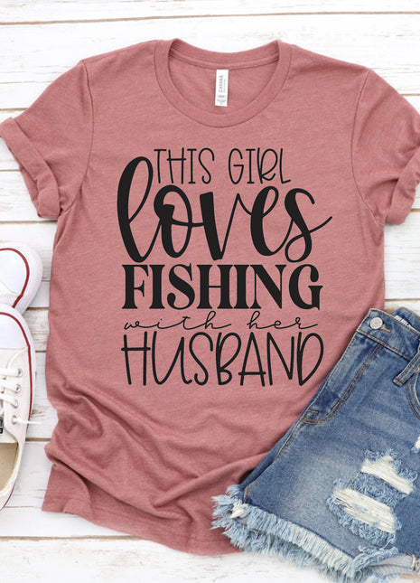 This Girl Loves Fishing With Her Husband Shirt