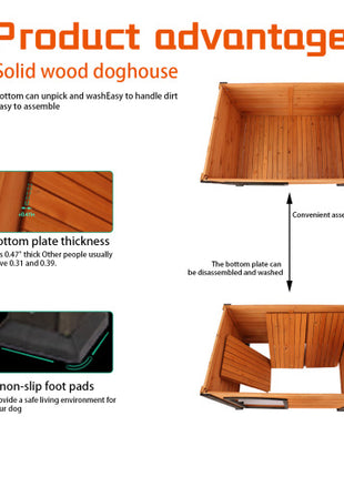 45"Dog House Outdoor and indoor wooden kennel