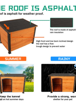 45"Dog House Outdoor and indoor wooden kennel