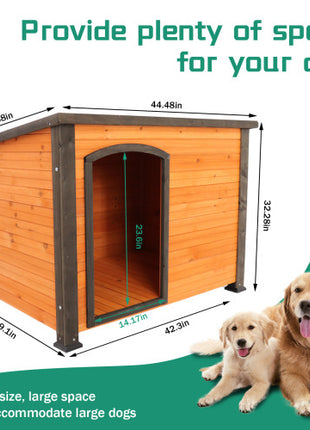 45"Dog House Outdoor and indoor wooden kennel