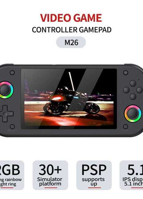 M26 5.1 inch IPS Handheld Retro Game Console 20000 Games  PSP PS1 30