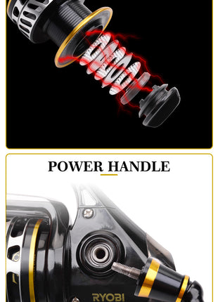 AP POWER SW Spinning Fishing Reels 6000/8000/10000 Gear Ratio 5.0:1