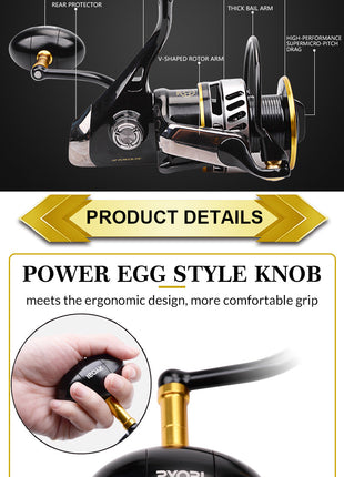 AP POWER SW Spinning Fishing Reels 6000/8000/10000 Gear Ratio 5.0:1