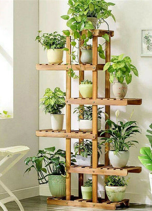 Indoor 6 Tier Wooden Plant Home Decor Stand