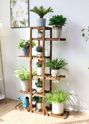 Indoor 6 Tier Wooden Plant Home Decor Stand