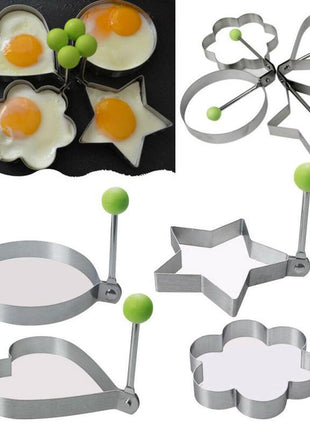 Stainless Steel 5 pc Egg and Pancake Mold Set