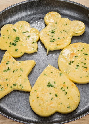 Stainless Steel 5 pc Egg and Pancake Mold Set