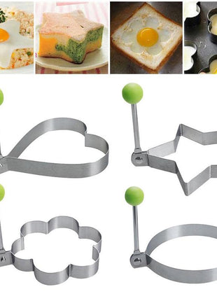Stainless Steel 5 pc Egg and Pancake Mold Set