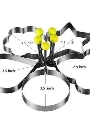 Stainless Steel 5 pc Egg and Pancake Mold Set