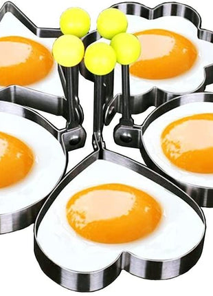 Stainless Steel 5 pc Egg and Pancake Mold Set