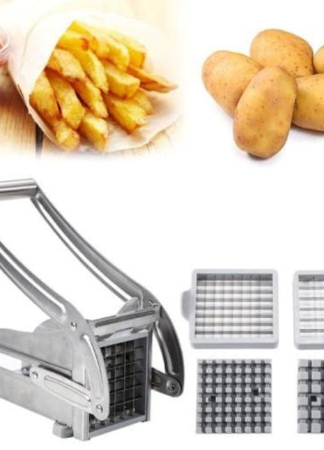 Stainless Steel French Fries and Potato Cutter with 2 Different Blades
