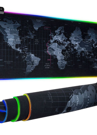 Dragon RGB Gaming Mouse Pad World Map