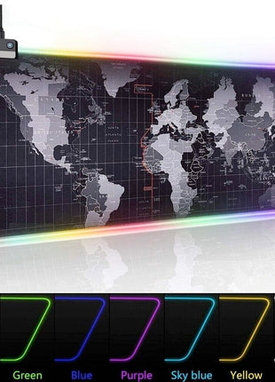 Dragon RGB Gaming Mouse Pad World Map