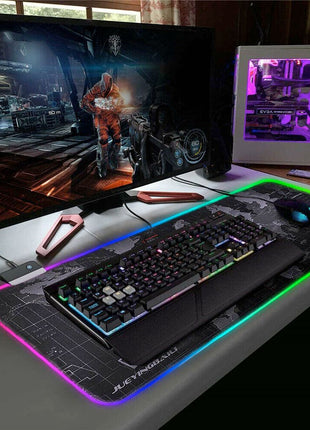 Dragon RGB Gaming Mouse Pad World Map