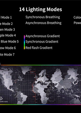 Dragon RGB Gaming Mouse Pad World Map