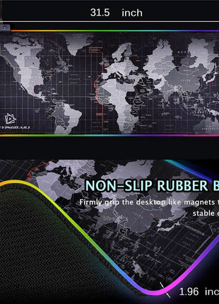 Dragon RGB Gaming Mouse Pad World Map