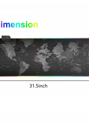 Dragon RGB Gaming Mouse Pad World Map