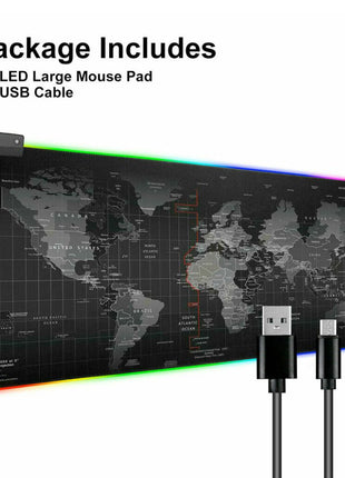 Dragon RGB Gaming Mouse Pad World Map