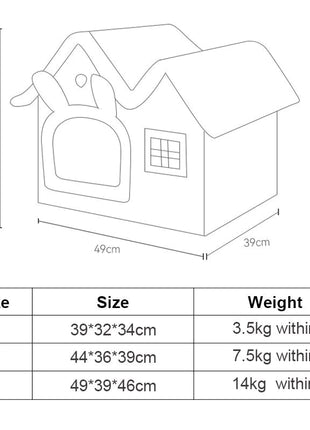 Removable Roof Plush Pet House