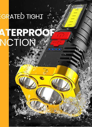 Ultra Bright Waterproof Outdoor LED Flashlight with Side Lamp